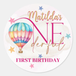 Beer in een roze ballon baby stickers