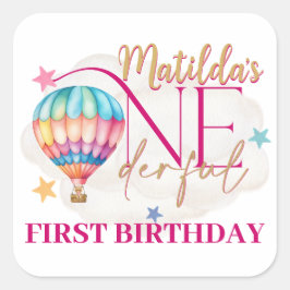 Beer in een Roze Ballon Baby Stickers