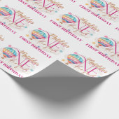 Beer in een roze ballon Baby wrapping papier (Hoek)