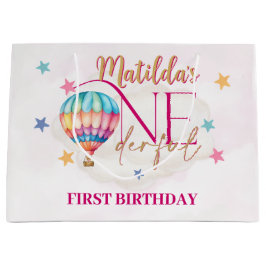 Beer in een Roze Ballon Grote Geschenktas Groot Cadeauzakje