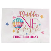 Beer in een Roze Ballon Grote Geschenktas Groot Cadeauzakje (Achterkant)