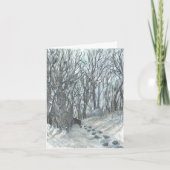 Beer in een Snowy Forest Waterverf Blank Bedankkaart (Voorkant)
