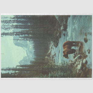 Beer in een stroom decoupage Tissuepapier