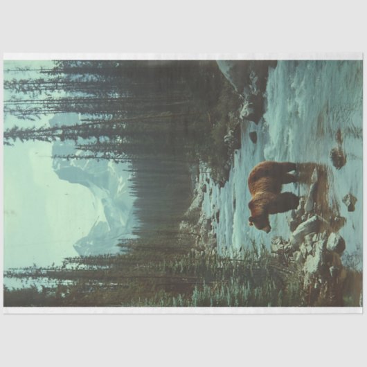 Beer in een stroom decoupage Tissuepapier (Voorkant)