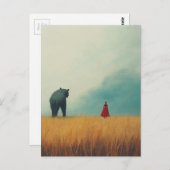 Beer in een tarweveld briefkaart (Voorkant / Achterkant)