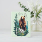 Beer in Forest Natuur Lover Briefkaart (Staand voorkant)