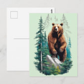 Beer in Forest Natuur Lover Briefkaart (Voorkant / Achterkant)