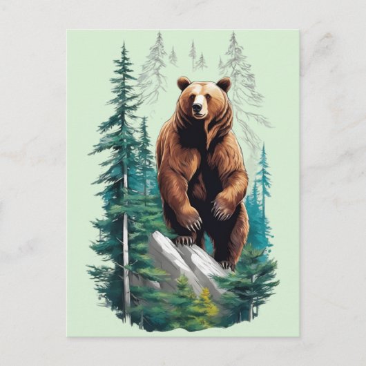 Beer in Forest Natuur Lover Briefkaart (Voorkant)