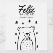 Beer in Forest Navidad Wijnlabels Wijn Etiket (Enkel label)