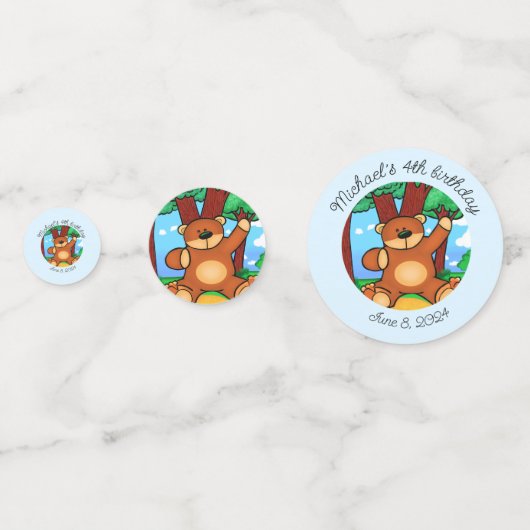 Beer in grasland verjaardag confetti (Achterkanten)