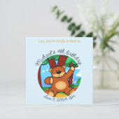 Beer in grasland verjaardag kaart (Staand voorkant)