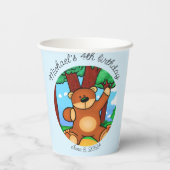 Beer in grasland verjaardag papieren bekers (Achterkant)