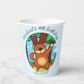 Beer in grasland verjaardag papieren bekers (Voorkant)