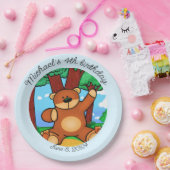 Beer in grasland verjaardag papieren bordje (Feest)