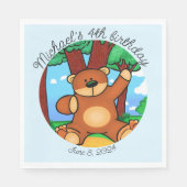 Beer in grasland verjaardag servet (Voorkant)