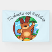 Beer in grasland verjaardag spandoek (Horizontaal)