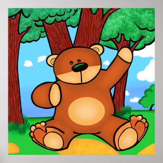 Beer in grassland poster (Voorkant)