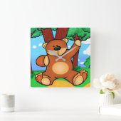 Beer in grassland vierkante klok (Huis)