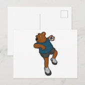 Beer in Handbalspeler met Handbal Briefkaart (Voorkant / Achterkant)