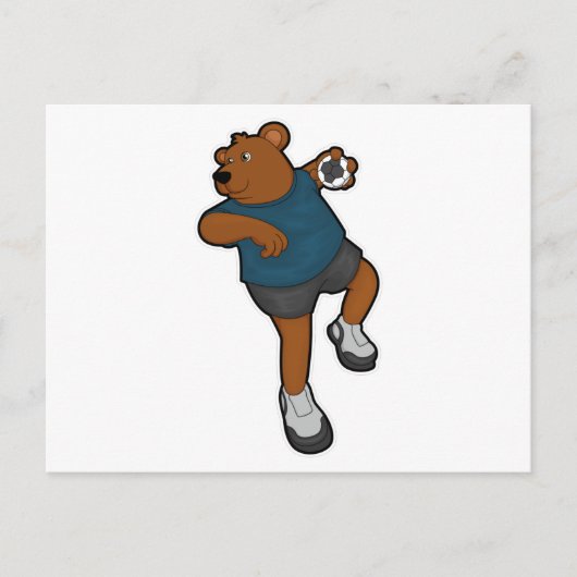 Beer in Handbalspeler met Handbal Briefkaart (Voorkant)
