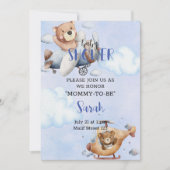 Beer in het Baby shower van het vliegtuig Kaart (Voorkant)