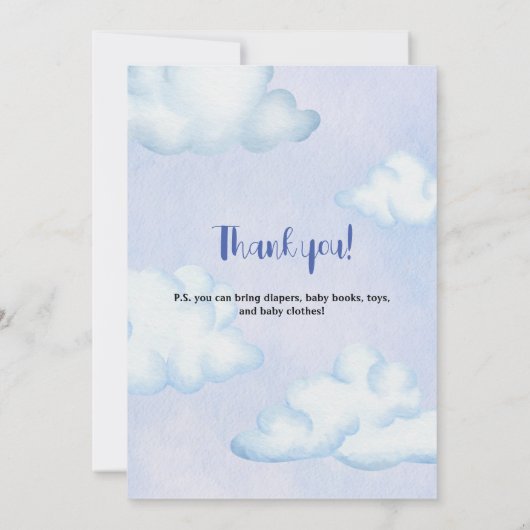 Beer in het Baby shower van het vliegtuig Kaart (Achterkant)