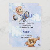 Beer in het Baby shower van het vliegtuig Kaart (Voorkant / Achterkant)