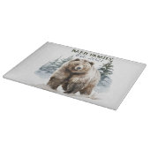 Beer in het besneeuwde bos snijplank (Hoek)