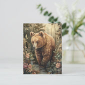 Beer in het bos Briefkaart (Staand voorkant)