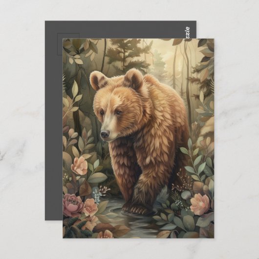 Beer in het bos Briefkaart (Voorkant / Achterkant)