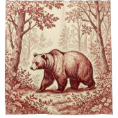 Beer in het bos Toile Douchegordijn (Voorkant)