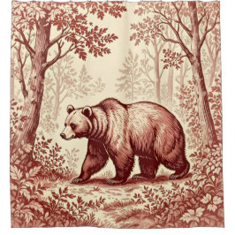 Beer in het bos Toile Douchegordijn