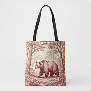 Beer in het bos Toile Tote Bag