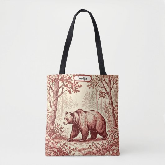 Beer in het bos Toile Tote Bag (Voorkant)