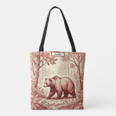 Beer in het bos Toile Tote Bag (Achterkant)