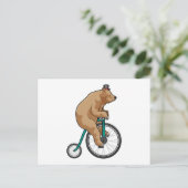 Beer in het circus met fiets briefkaart (Staand voorkant)