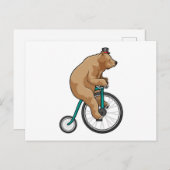 Beer in het circus met fiets briefkaart (Voorkant / Achterkant)