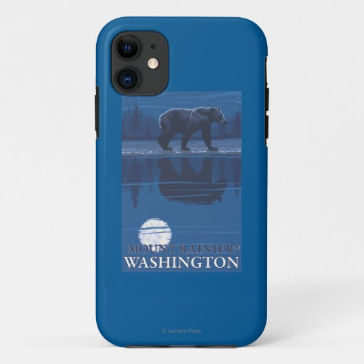 Beer in het maanlicht - Mount Rainier, Washington Case-Mate iPhone Case (Achterkant)