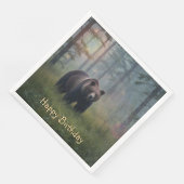 Beer in het magische bos servet (Hoek)