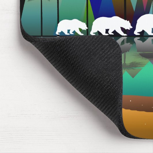 Beer in het moderne bos muismat (Hoek)