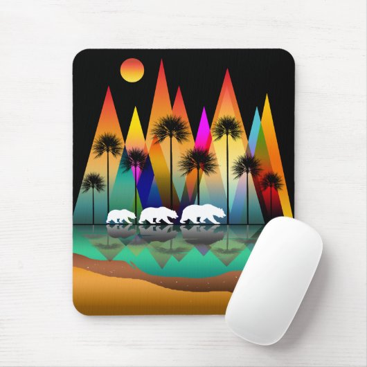 Beer in het moderne bos muismat (Met muis)