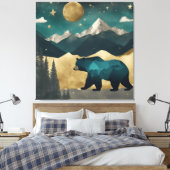 Beer in het Moonlight Design Canvas Afdruk (Insitu (Slaapkamer))