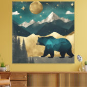 Beer in het Moonlight Design Canvas Afdruk (Insitu (Woonkamer))