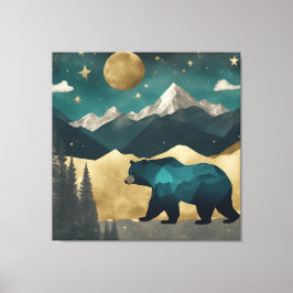 Beer in het Moonlight Design Canvas Afdruk