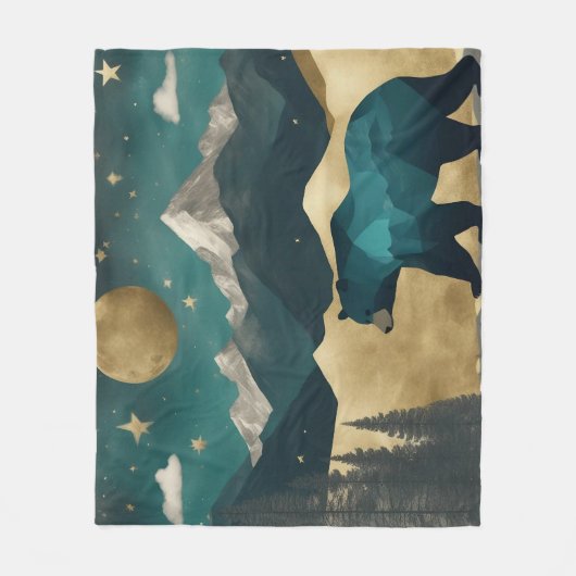 Beer in het Moonlight Design Fleece Deken (Voorkant)