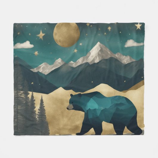 Beer in het Moonlight Design Fleece Deken (Voorkant (Horizontaal))