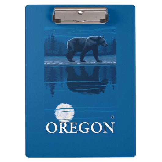 Beer in het Moonlight-Poster voor reisreizen Klembord (Voorkant)