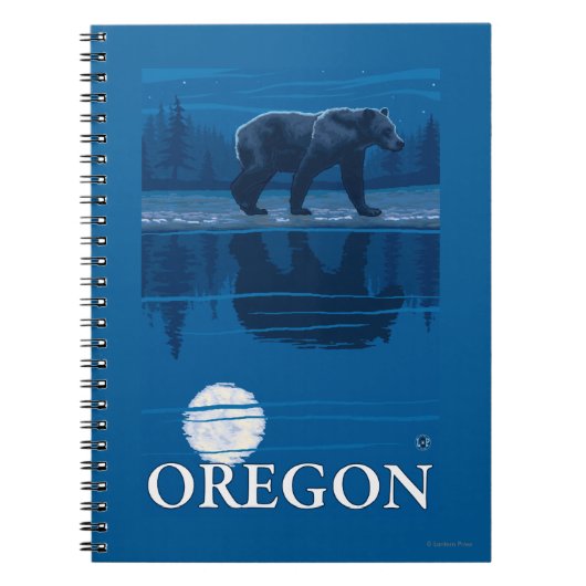 Beer in het Moonlight-Poster voor reisreizen Notitieboek (Voorkant)