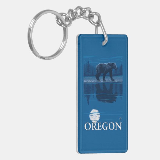 Beer in het Moonlight-Poster voor reisreizen Sleutelhanger (Voorkant Links)