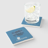 Beer in het Moonlight-Poster voor reisreizen Stenen Onderzetter (Zijkant)